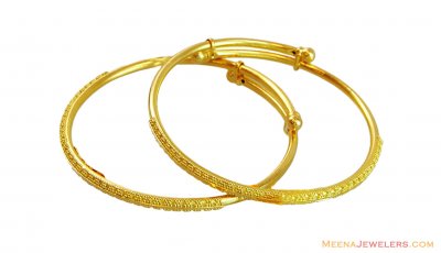 Fancy Simple Baby Kadas (Pair) 22k ( Baby Bangles )