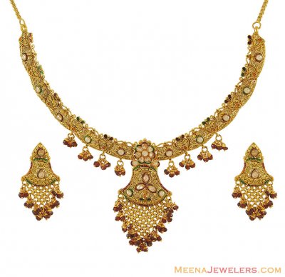 Exclusive Designer Antique Set(22k) ( Antique Necklace Sets )