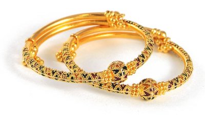 Meenakari Bangles (22kt Gold) ( Baby Bangles )