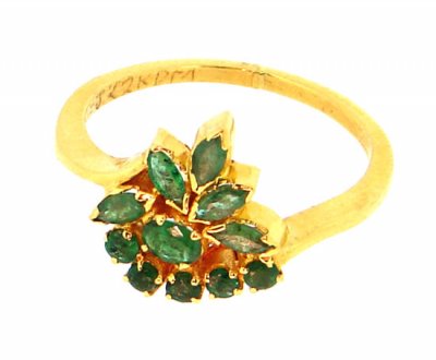 22Kt Gold Precious Stone Ring ( Ladies Rings with Precious Stones )