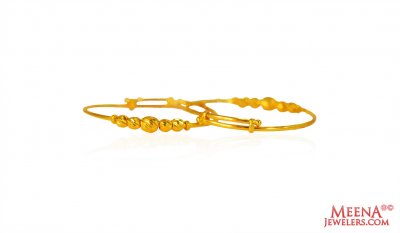 22Kt Gold Kids Kada 2PC ( Baby Bangles )