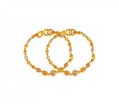 Two Tone 22K Kids Bracelet ( 22Kt Baby Bracelets )