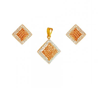 22K CZ pendant set ( Fancy Pendant Set )