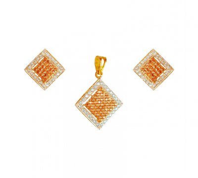 22K CZ pendant set ( Fancy Pendant Set )