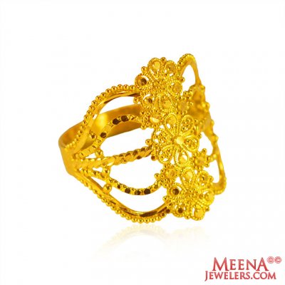 22K Gold Spiral Ring ( Ladies Gold Ring )