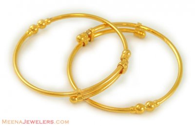 22kt Plain Gold Baby Bangle - BjBa7040 - 22k Gold Indian Baby Bangle ...