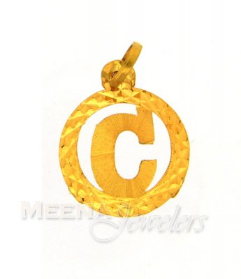 22Kt Gold Initial Pendant ( Initial Pendants )