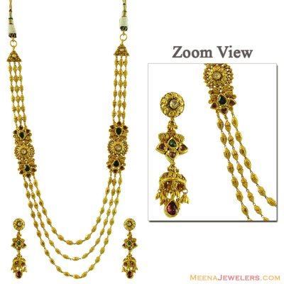 22k Gold Classic Antique Set ( Bridal Necklace Sets )