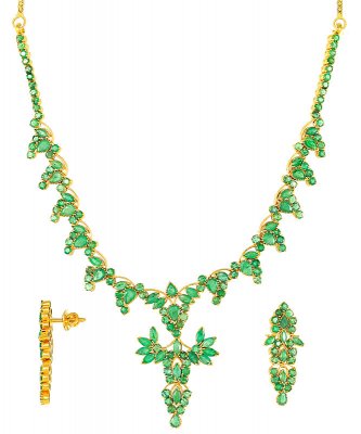 Fancy Emerald Necklace Set ( Emerald Necklace Sets )