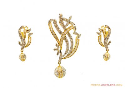 18K Exclusive Diamond Pendant Set ( Diamond Pendant Sets )