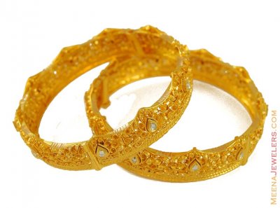 22K Gold Wavy Bangle ( Antique Bangles )