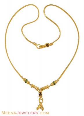 22K Meenakari Dokia Chain ( 22Kt Gold Fancy Chains )