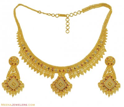 22K Gold Tricolor Set ( 22 Kt Gold Sets )