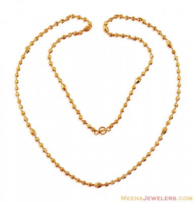 Beaded Gold Balls Chain (24 Inches) ( 22Kt Long Chains (Ladies) )