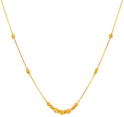 22K Gold Balls Ladies Chain ( 22Kt Gold Fancy Chains )