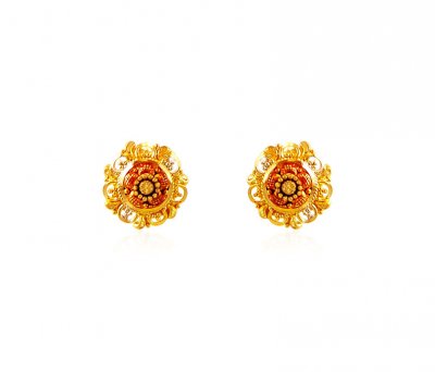 22K Kids Earrings ( 22 Kt Gold Tops )