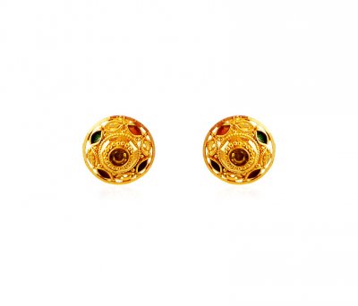 22K Indian Meenakari Gold Tops ( 22 Kt Gold Tops )