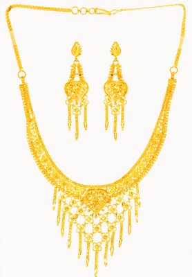 22Kt Gold Necklace Earring Set ( 22 Kt Gold Sets )