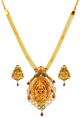 22K Gold Temple Necklace Set ( Gold Designer Sets )