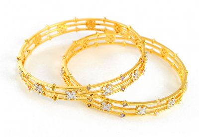 22KT Gold Signity Bangles ( Stone Bangles )