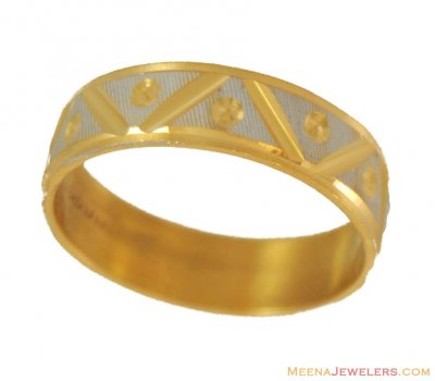 22kt Gold Band (2 Tone) ( Wedding Bands )