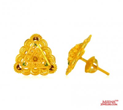 22kt Gold Earrings ( 22 Kt Gold Tops )