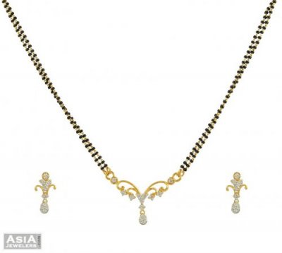 22K Mangalsutra Set (AjNs55166) ( Gold Mangalsutra Sets )