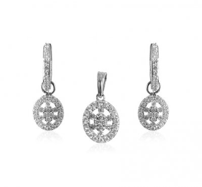 18KT Gold Diamond Pendant Set ( Diamond Pendant Sets )
