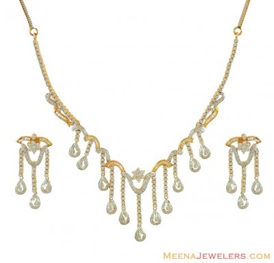 Diamond Necklace Set (18 K Gold) ( Diamond Necklace Sets )