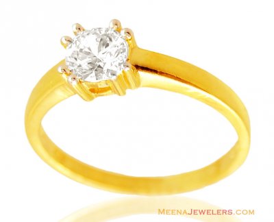 22k Gold Signity Solitaire Ring ( Ladies Signity Rings )