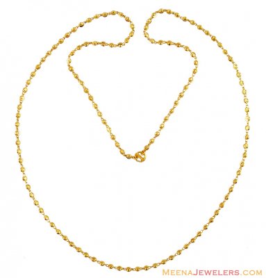 Long Ladies Simple Gold Balls Chain ( 22Kt Long Chains (Ladies) )