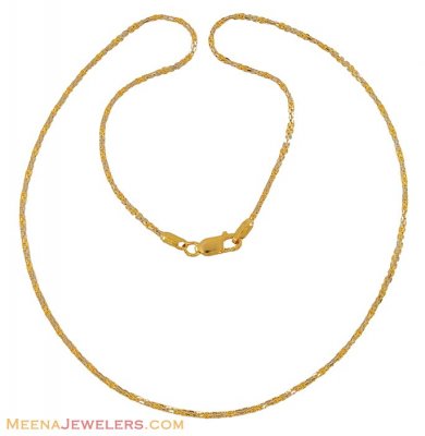 22Kt Gold Two Tone Chain ( 22Kt Gold Fancy Chains )