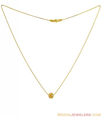 22K Fancy CZ Ball Chain (16 inch) ( 22Kt Gold Fancy Chains )