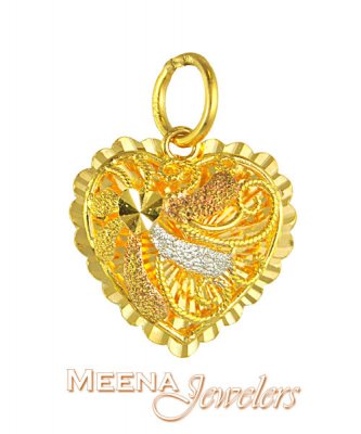 22K Gold Heart Pendant ( Fancy Pendants )