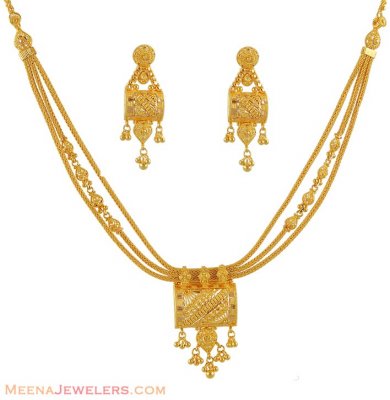 22Kt Gold Necklace Set ( 22 Kt Gold Sets )