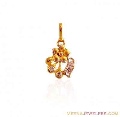 22K Gold Floral Pendant ( Fancy Pendants )