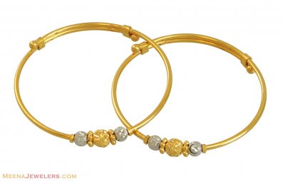 Twotone Baby Bangle (22K) ( Baby Bangles )