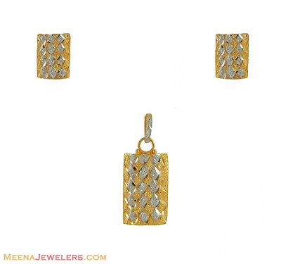 Indian Gold Two tone Pendant Set ( Fancy Pendant Set )