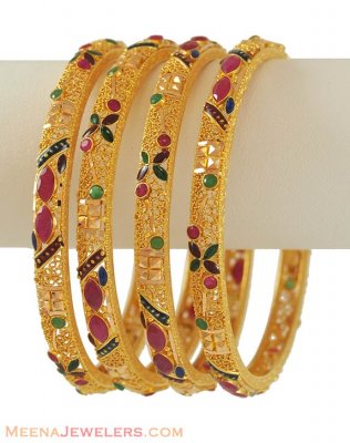 Precious Stone Bangles (set of 4) ( Precious Stone Bangles )