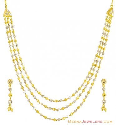 3 Layered Balls Necklace Set 22k  ( Light Sets )