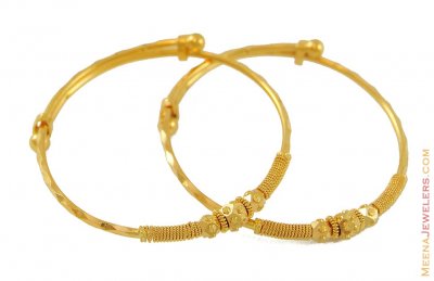 22K Yellow Gold Baby Bangles ( Baby Bangles )