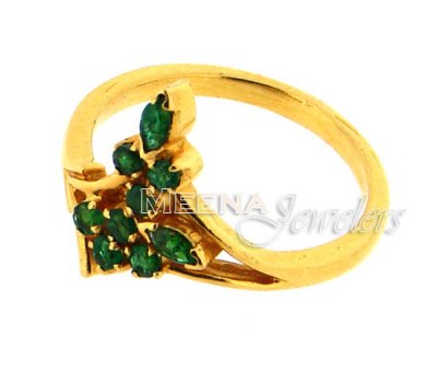 22 Kt Gold Precious Stone Ring ( Ladies Rings with Precious Stones )