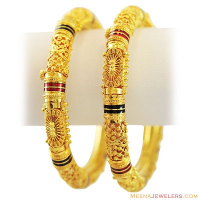 22K Gold Indian Fancy Kadas(2 Pc) ( Kadas )