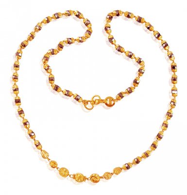 Fancy 22K Gold Crystal Beads Chain ( 22Kt Gold Fancy Chains )