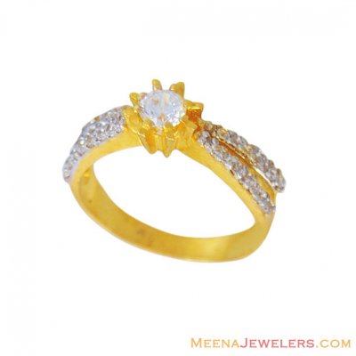 22k Fancy Stone Ring ( Ladies Signity Rings )