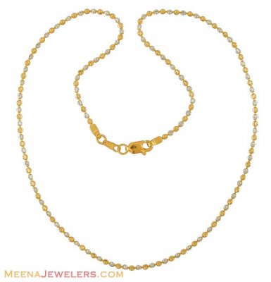 22k Two Tone Ball Chain ( 22Kt Gold Fancy Chains )