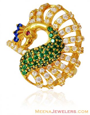 22K Fancy Peacock Ring ( Ladies Signity Rings )