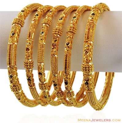 22k Exclusive Gold Bangles (6 Pc) ( Set of Bangles )