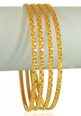 22k Gold Machine Bangles (6 Pcs ) ( Set of Bangles )