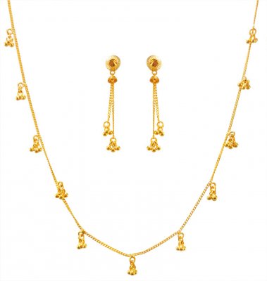 22kt Gold Necklace and Earrings Set ( Light Sets )